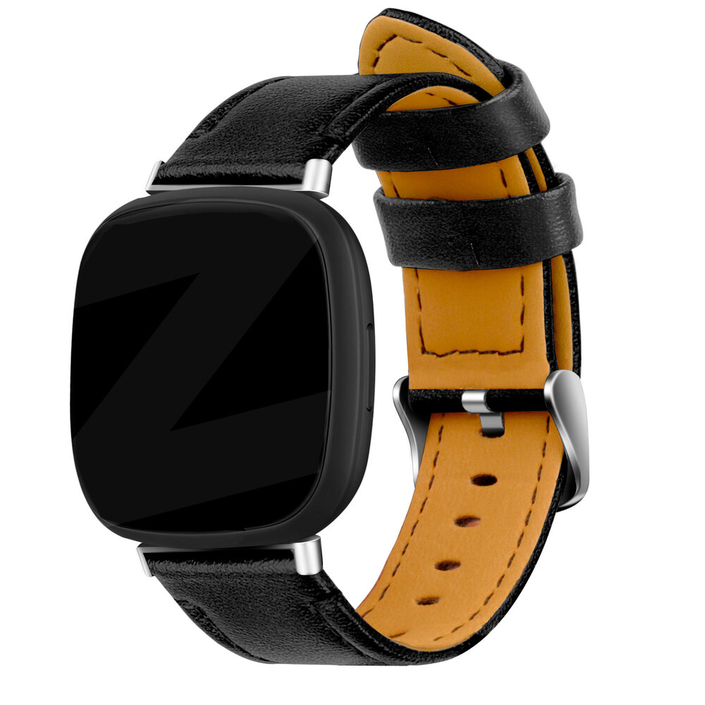 Bandz Bandz Fitbit Sense Leather Strap 'Deluxe' (Black) Bandz Bandz Fitbit Sense Leather Strap 'Deluxe' (Black)