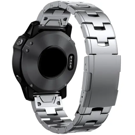 Strap it Strap it Garmin Forerunner 965 Titanium Strap Silver