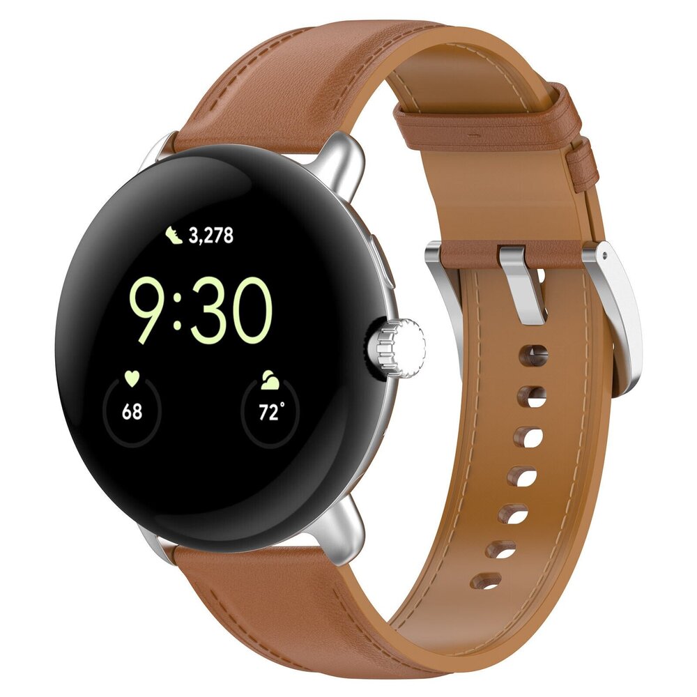 Google Pixel Watch 1 2 leather band brown