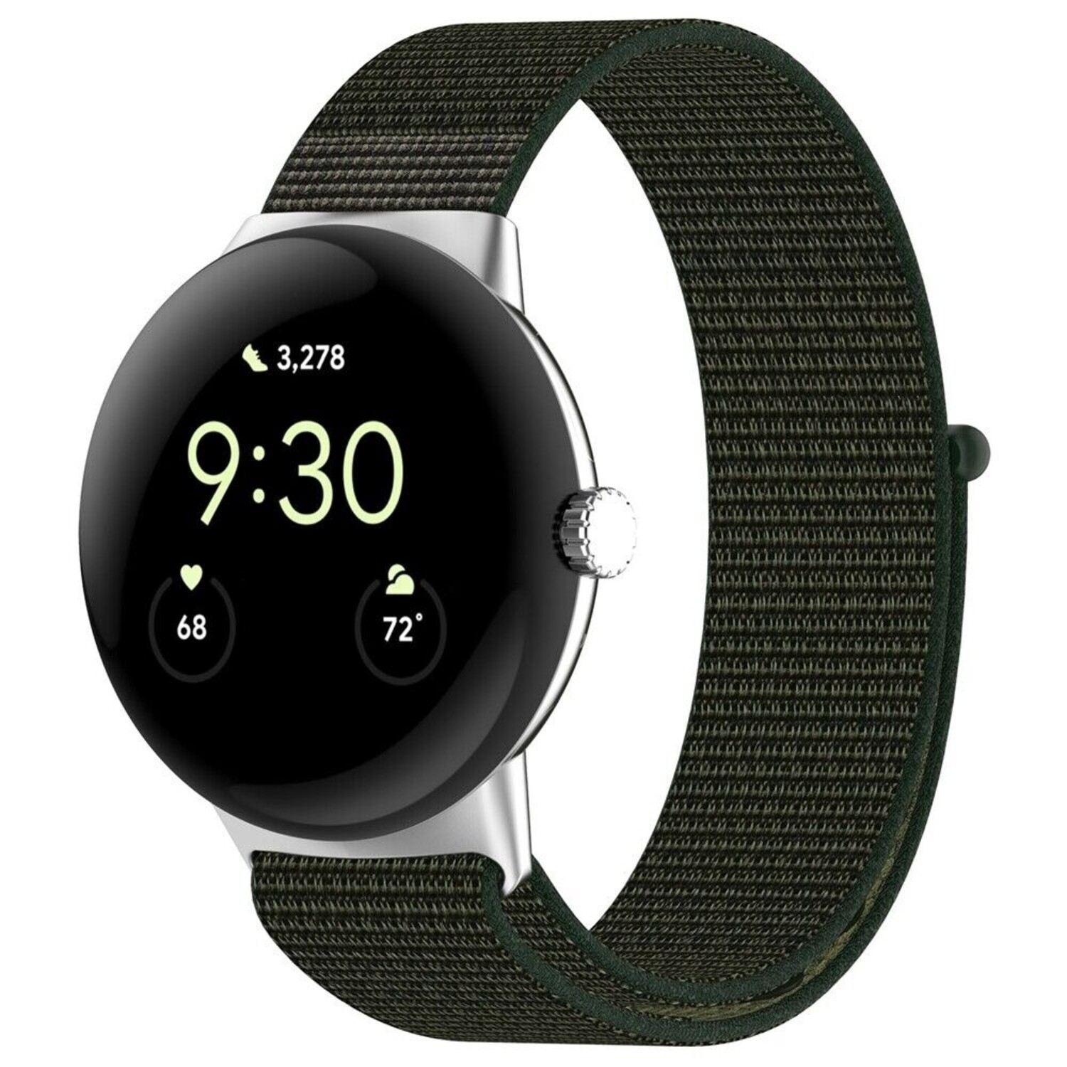Google Pixel Watch 1 2 nylon strap green