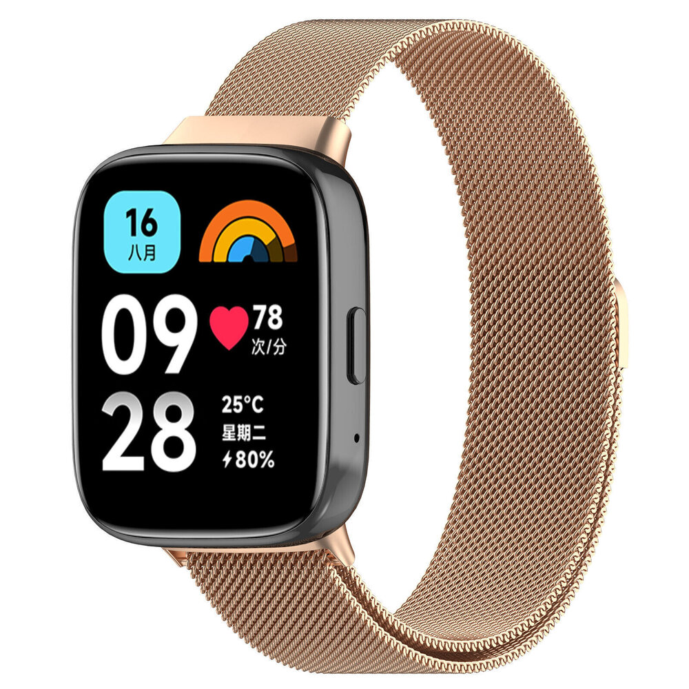 Strap-it Strap-it Redmi Watch 3 Active / Lite Milanese strap (rose gold) Strap-it Strap-it Redmi Watch 3 Active / Lite Milanese strap (rose gold)