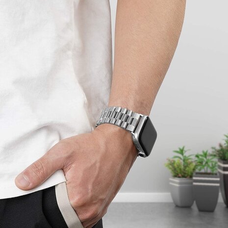 Apple Watch Ultra Steel Strap Presidential Silver