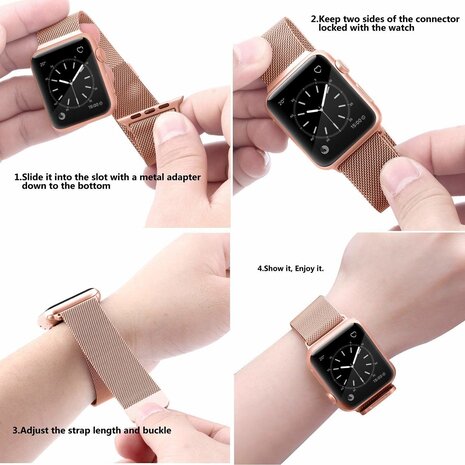 Rose gold milanese hot sale apple watch band