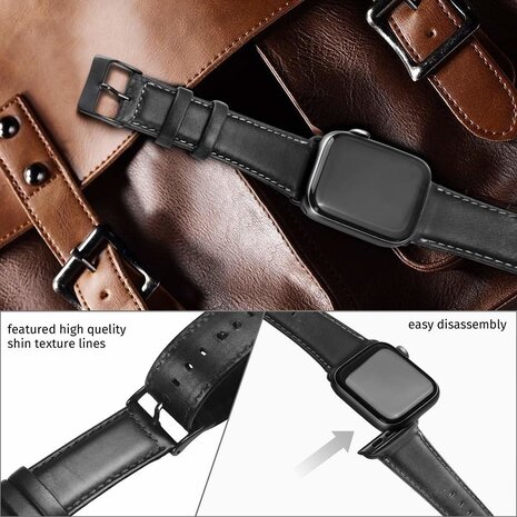Strap-it Strap-it Apple Watch Ultra Leather Strap (Black) Strap-it Strap-it Apple Watch Ultra Leather Strap (Black)