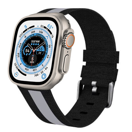Strap-it Strap-it Apple Watch Ultra Woven Nylon Strap with Buckle (Black/Grey) Strap-it Strap-it Apple Watch Ultra Woven Nylon Strap with Buckle (Black/Grey)