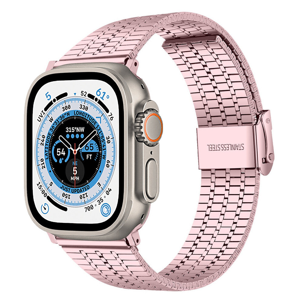 Strap-it Strap-it Apple Watch Ultra Stainless Steel Strap (Rose Pink) Strap-it Strap-it Apple Watch Ultra Stainless Steel Strap (Rose Pink)
