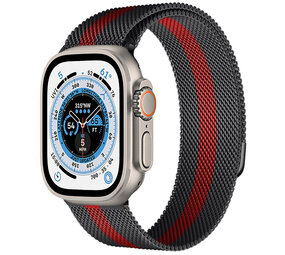 Strap-it Apple Watch Ultra Milanese Strap (Black/Red) Strap-it Apple Watch Ultra Milanese Strap (Black/Red)
