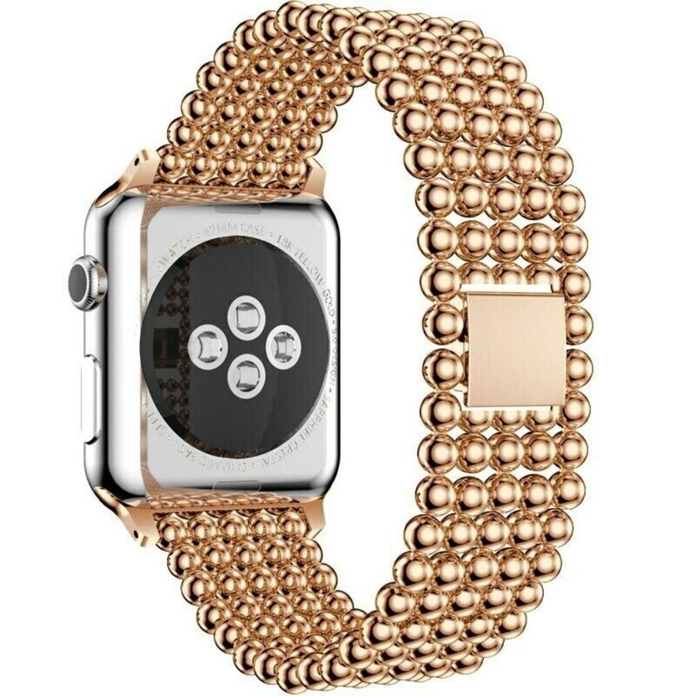 Strap-it Strap-it Apple Watch Ultra Beaded Steel Strap (Rose Gold) Strap-it Strap-it Apple Watch Ultra Beaded Steel Strap (Rose Gold)