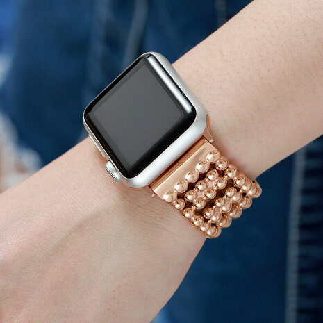Strap-it Strap-it Apple Watch Ultra Beaded Steel Strap (Rose Gold) Strap-it Strap-it Apple Watch Ultra Beaded Steel Strap (Rose Gold)