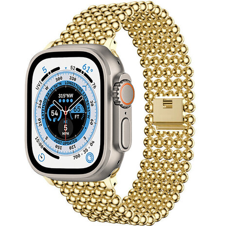 Strap-it Strap-it Apple Watch Ultra Beaded Steel Strap (Gold) Strap-it Strap-it Apple Watch Ultra Beaded Steel Strap (Gold)