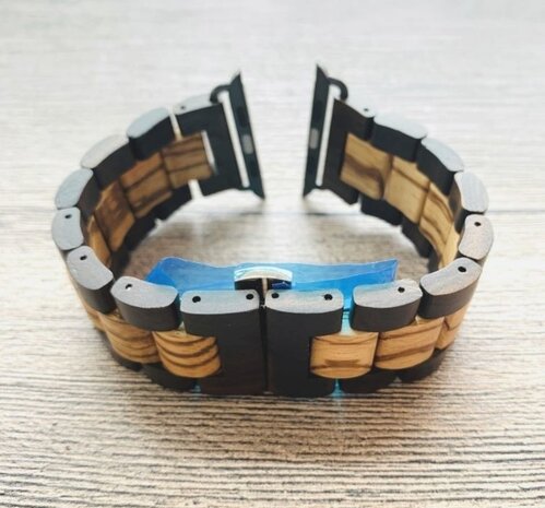 Strap-it Strap-it Apple Watch Ultra Wood Strap (Black/Light Brown) Strap-it Strap-it Apple Watch Ultra Wood Strap (Black/Light Brown)