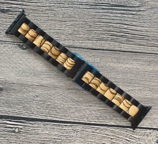 Strap-it Strap-it Apple Watch Ultra Wood Strap (Black/Light Brown) Strap-it Strap-it Apple Watch Ultra Wood Strap (Black/Light Brown)