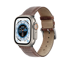 Strap-it Apple Watch Ultra Leather Strap Crocodile Grain (Brown) Strap-it Apple Watch Ultra Leather Strap Crocodile Grain (Brown)