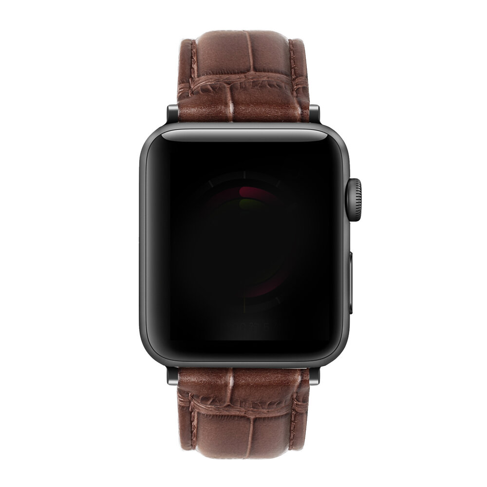 Strap-it Strap-it Apple Watch Ultra Leather Strap Crocodile Grain (Brown) Strap-it Strap-it Apple Watch Ultra Leather Strap Crocodile Grain (Brown)