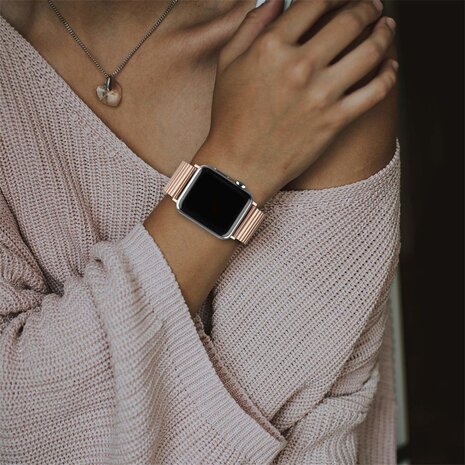 Strap-it Strap-it Apple Watch Ultra Elastic Steel Strap (Rose Gold) Strap-it Strap-it Apple Watch Ultra Elastic Steel Strap (Rose Gold)