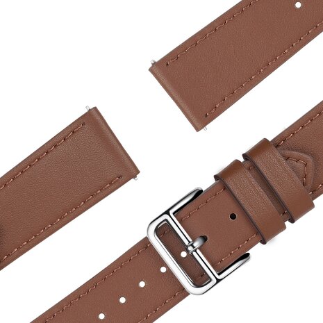 Bandz Bandz Amazfit GTS 4 Mini Leather Strap Deluxe Brown