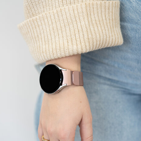 Strap-it Strap-it Samsung Galaxy Watch 4 44mm 'One Push' Milanese Strap (Pink) Strap-it Strap-it Samsung Galaxy Watch 4 44mm 'One Push' Milanese Strap (Pink)