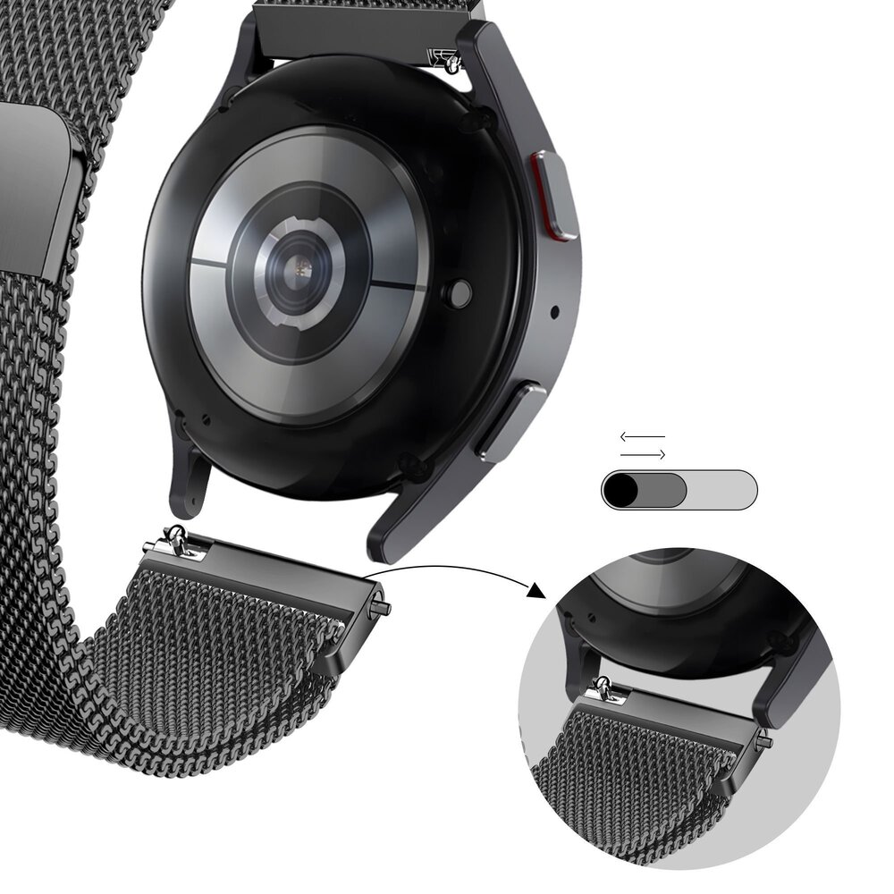 Bandz Bandz Amazfit Active Milanese Loop Strap (Black) Bandz Bandz Amazfit Active Milanese Loop Strap (Black)