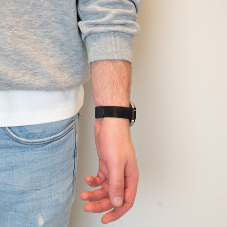 Bandz Bandz Amazfit Active Milanese Loop Strap (Black) Bandz Bandz Amazfit Active Milanese Loop Strap (Black)