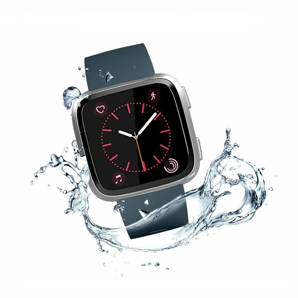 Strap-it Strap-it Fitbit Versa / Versa 2 Silicone Strap with Buckle (Greyblue)