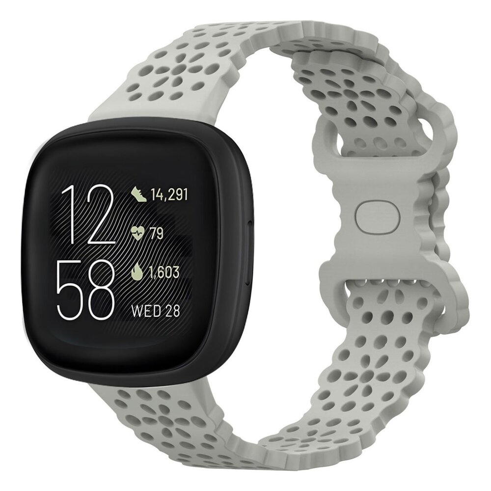 Strap-it Strap-it Fitbit Versa 3 Silicone Strap with Pattern (Gray)