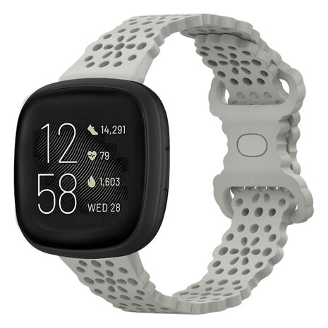 Strap-it Strap-it Fitbit Versa 3 Silicone Strap with Pattern (Gray)