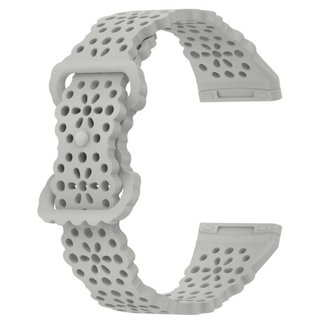 Strap-it Strap-it Fitbit Versa 3 Silicone Strap with Pattern (Gray)