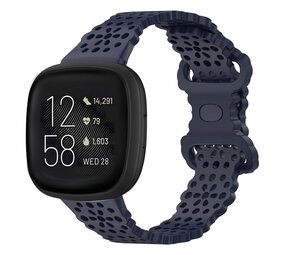 Strap-it Fitbit Versa 3 Silicone Strap with Pattern (Dark Blue)