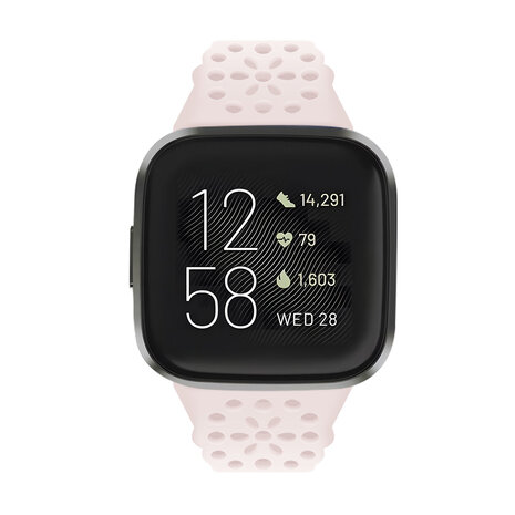 Strap-it Strap-it Fitbit Versa 3 Silicone Strap with Pattern (Light Pink)