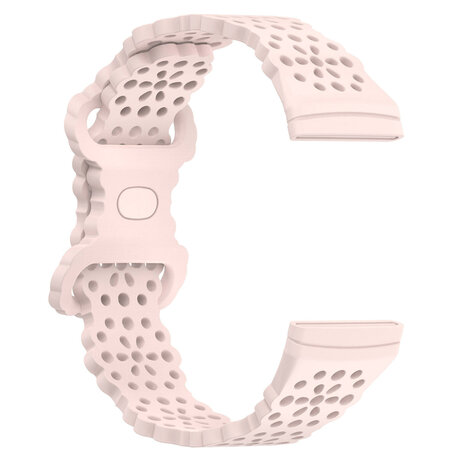 Strap-it Strap-it Fitbit Versa 3 Silicone Strap with Pattern (Light Pink)
