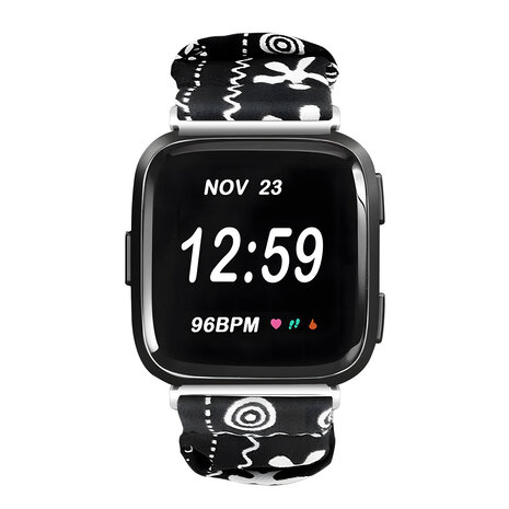 Strap-it Strap-it Fitbit Versa / Versa 2 Scrunchie Strap (Black Mix) Strap-it Strap-it Fitbit Versa / Versa 2 Scrunchie Strap (Black Mix)