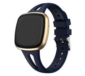 Strap-it Fitbit Versa 3 Luxury Silicone Strap (Dark Blue)