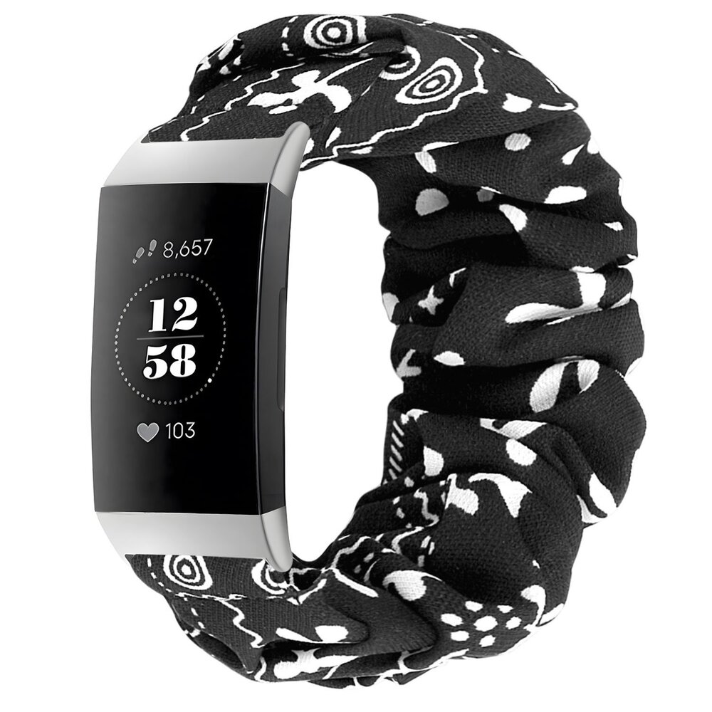 Strap-it Strap-it Fitbit Charge 4 Scrunchie Strap (Black Mix) Strap-it Strap-it Fitbit Charge 4 Scrunchie Strap (Black Mix)