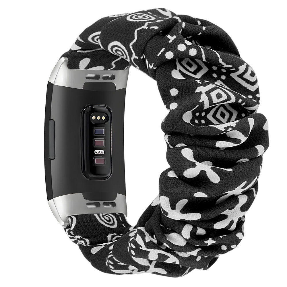 Strap-it Strap-it Fitbit Charge 4 Scrunchie Strap (Black Mix) Strap-it Strap-it Fitbit Charge 4 Scrunchie Strap (Black Mix)