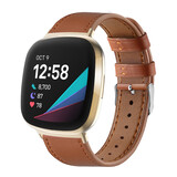 Strap-it Fitbit Sense Leather Strap (Smooth Brown) Strap-it Fitbit Sense Leather Strap (Smooth Brown)