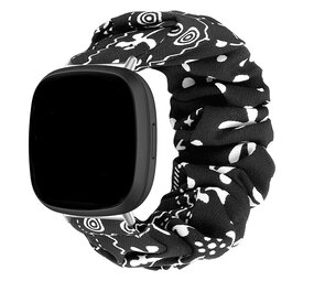 Strap-it Fitbit Sense Scrunchie Strap (Black Mix) Strap-it Fitbit Sense Scrunchie Strap (Black Mix)