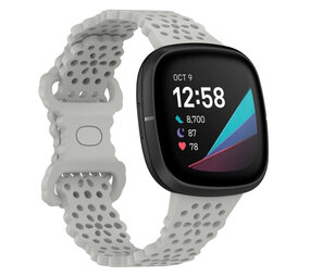 Strap-it Fitbit Sense Silicone Strap with Pattern (Gray)