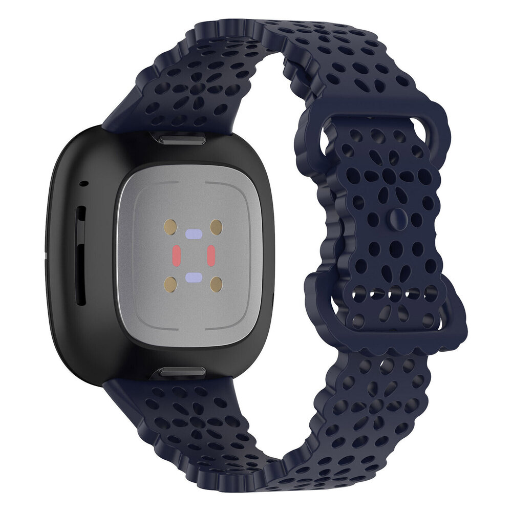 Strap-it Strap-it Fitbit Sense Silicone Strap with Pattern (Dark Blue)