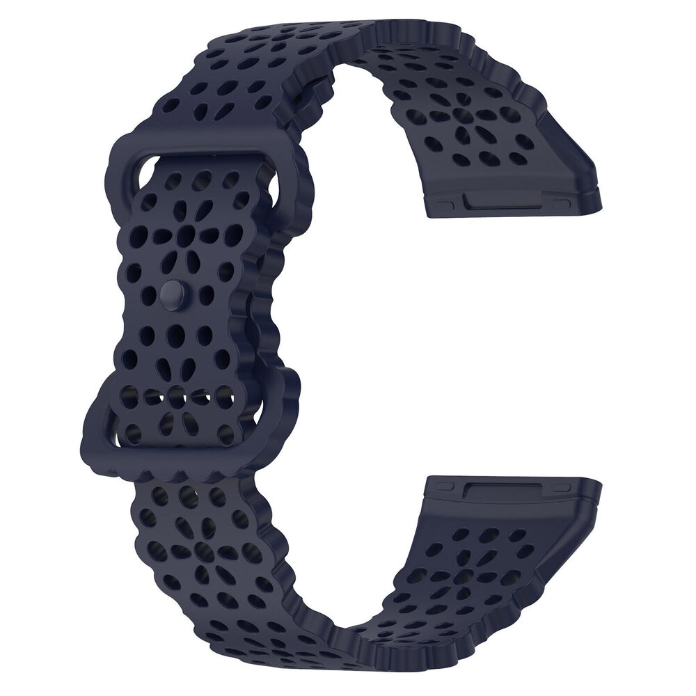Strap-it Strap-it Fitbit Sense Silicone Strap with Pattern (Dark Blue)