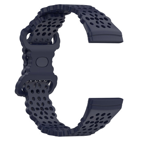 Strap-it Strap-it Fitbit Sense Silicone Strap with Pattern (Dark Blue)