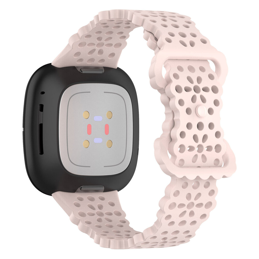 Strap-it Strap-it Fitbit Sense Silicone Strap with Pattern (Light Pink)