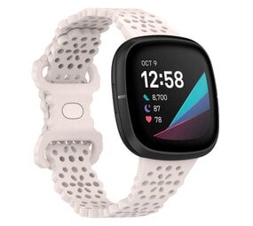 Strap-it Fitbit Sense Silicone Strap with Pattern (Pink Sand)