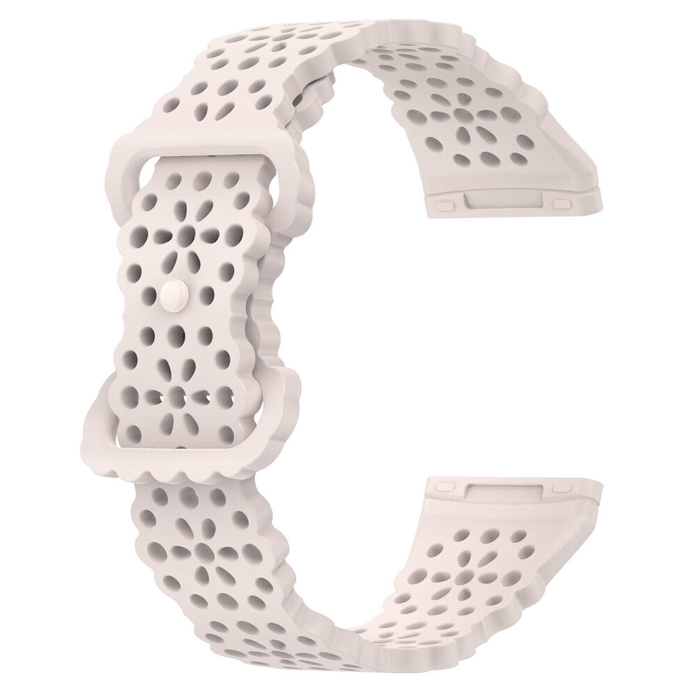 Strap-it Strap-it Fitbit Sense Silicone Strap with Pattern (Pink Sand)
