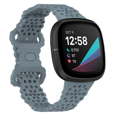 Strap-it Strap-it Fitbit Sense Silicone Strap with Pattern (Greyblue)