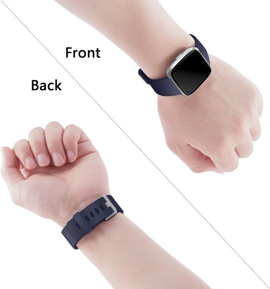 Strap-it Strap-it Fitbit Versa/Versa 2 Silicone Strap with Buckle (Dark Blue)