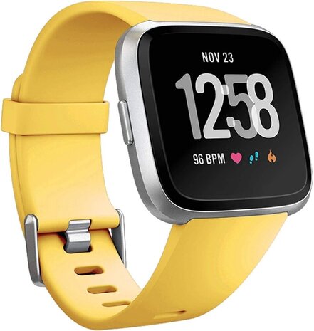 Strap-it Strap-it Fitbit Versa/Versa 2 Silicone Strap (Yellow)