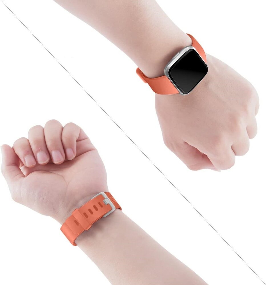 Strap-it Strap-it Fitbit Versa/Versa 2 Silicone Strap (Grapefruit)