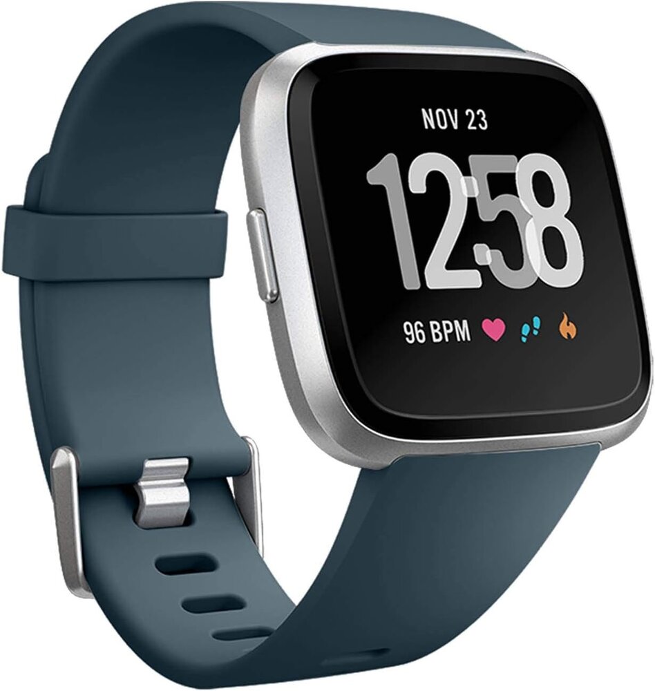 Strap-it Strap-it Fitbit Versa / Versa 2 Silicone Strap with Buckle (Greyblue)