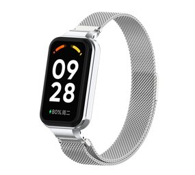Strap-it Xiaomi Smart Band 8 Active Milanese Strap (Silver) Strap-it Xiaomi Smart Band 8 Active Milanese Strap (Silver)