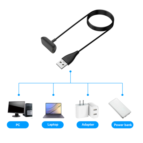 Bandz Bandz Fitbit Charge 5 / Charge 6 / Luxe USB-A Charger (Black) - 50cm Bandz Bandz Fitbit Charge 5 / Charge 6 / Luxe USB-A Charger (Black) - 50cm